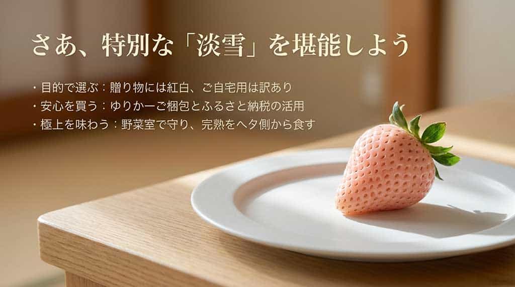 贈り物や家庭用、梱包の確認、正しい食べ方など淡雪を楽しむポイントのまとめ