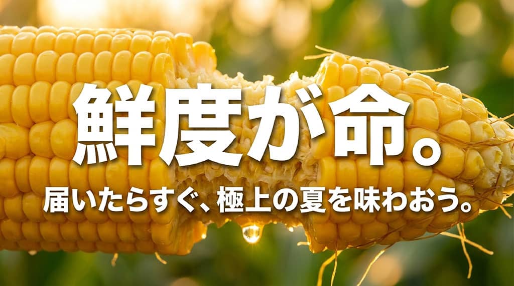 甘太郎とうもろこしは鮮度が重要なため、通販で届いたら早めに食べることを勧めるまとめ画像
