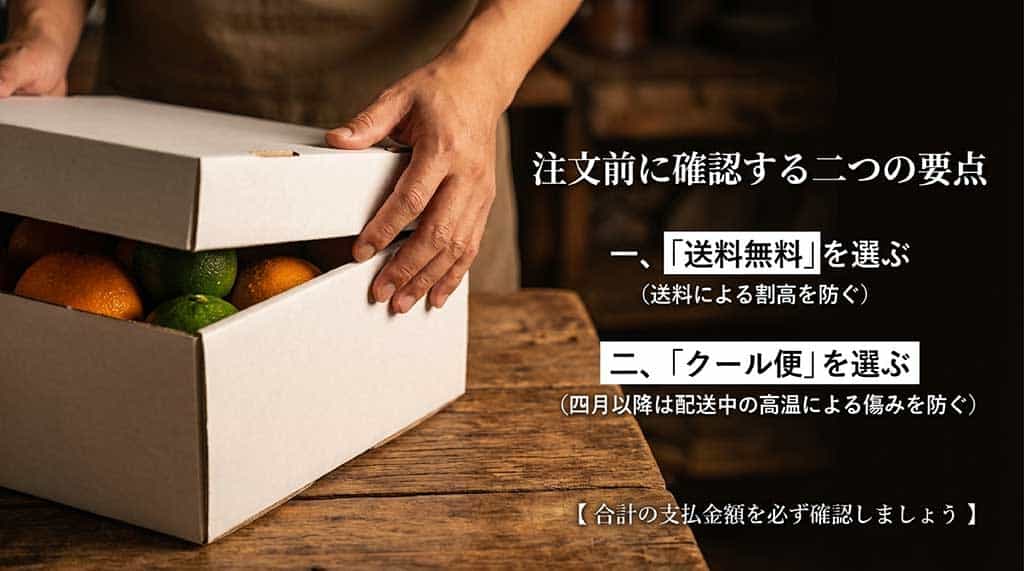 送料無料の選択と、4月以降はクール便を選ぶべき理由をまとめたチェックリスト