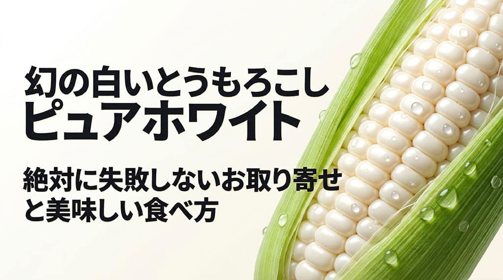 真っ白なピュアホワイトとうもろこしと通販お取り寄せ・美味しい食べ方を紹介するサムネイル