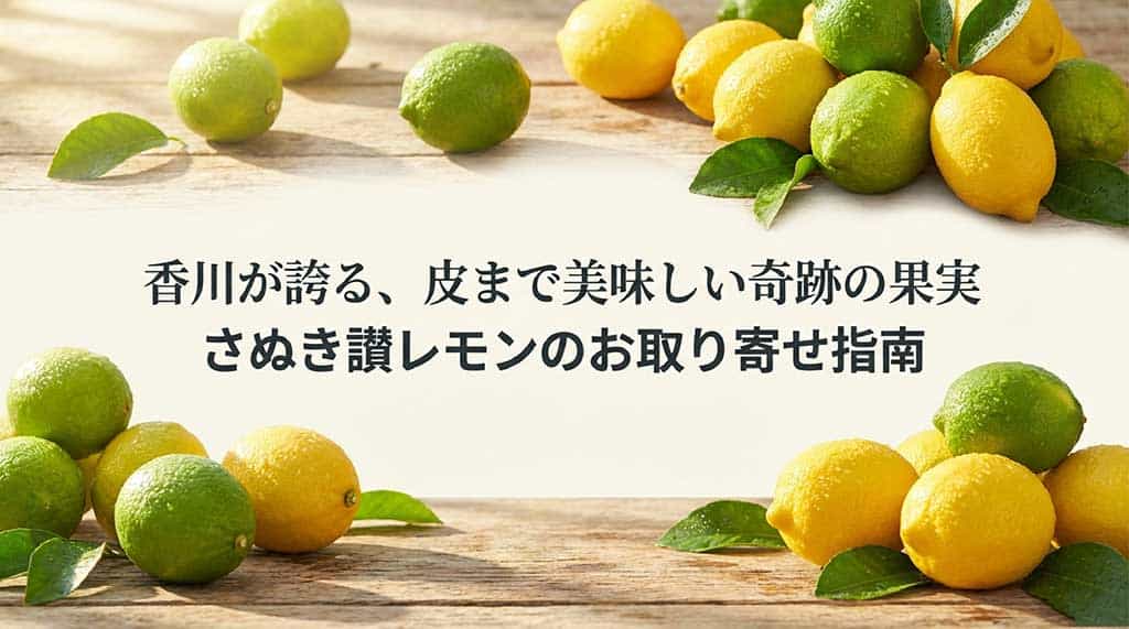 「香川が誇る、皮まで美味しい奇跡の果実 さぬき讃レモンのお取り寄せ指南」と書かれたガイドの表紙画像