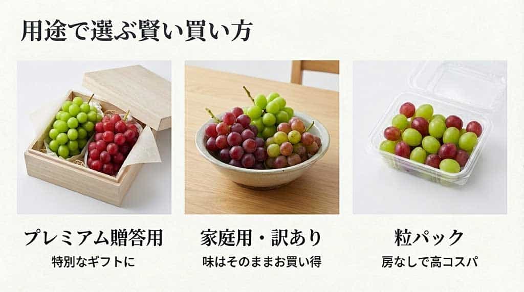贈答用、家庭用、粒パックなど用途に合わせたクイーンルージュの選び方