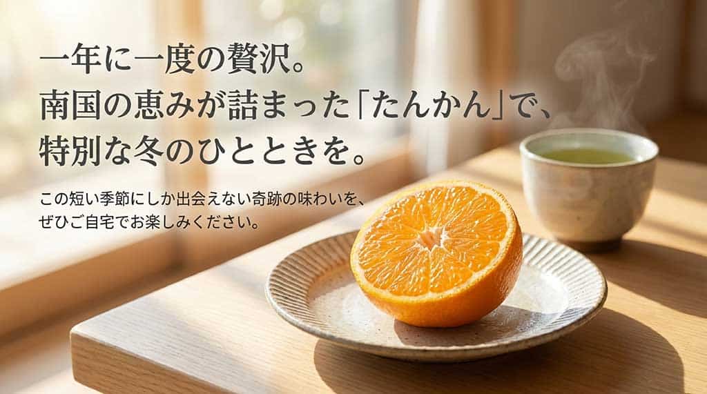一年に一度の贅沢、南国の恵みたんかんを楽しむメッセージ画像