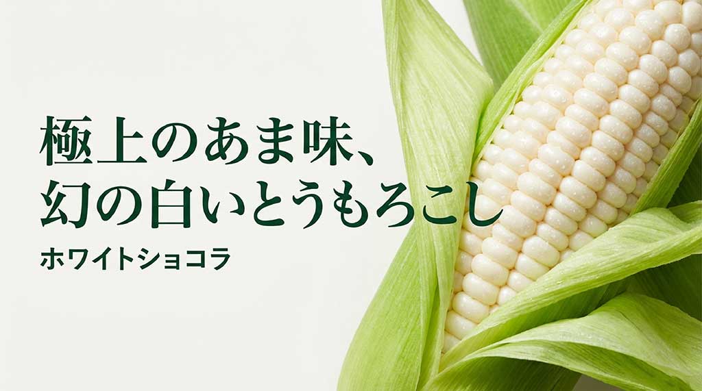 極上の甘みを持つ幻の白いとうもろこしホワイトショコラのメインイメージ